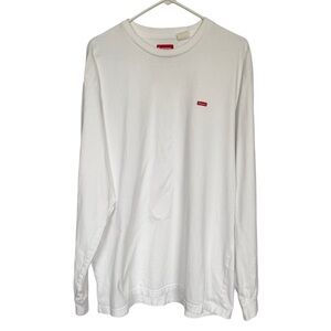 Supreme White Long Sleeve with Small Red Box Logo Patch XL Authentic